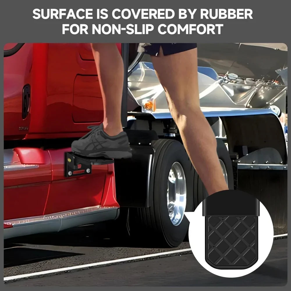 2PCS Folding Truck Bed Step Anti-Slip for Boat Trailer Bumper Pickup Truck Tailgate Ladder Campers RV Exterior Accessories