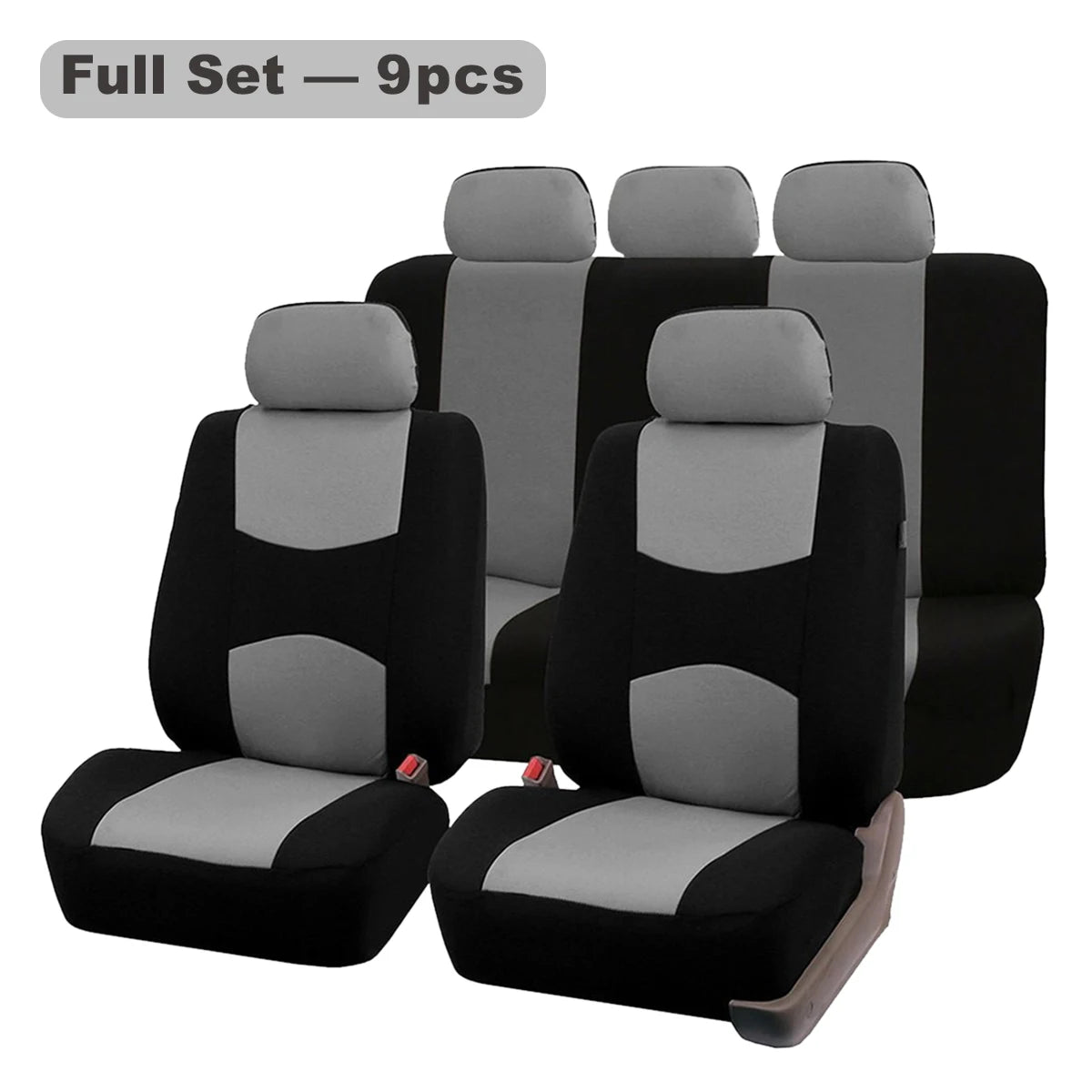 Universal Polyester Car Seat Cover Set, 4 or 9 Pieces