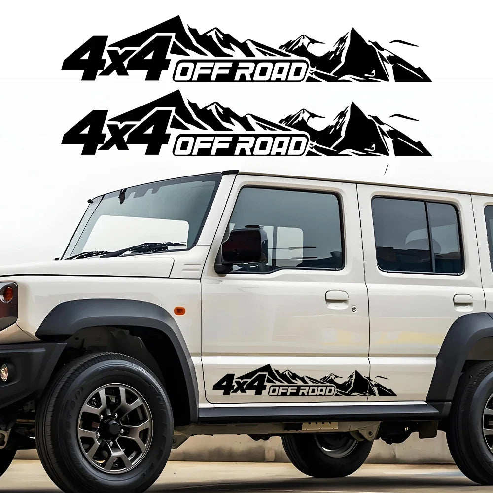 4x4 Off Road Side Decals for Car Doors, 2 pcs