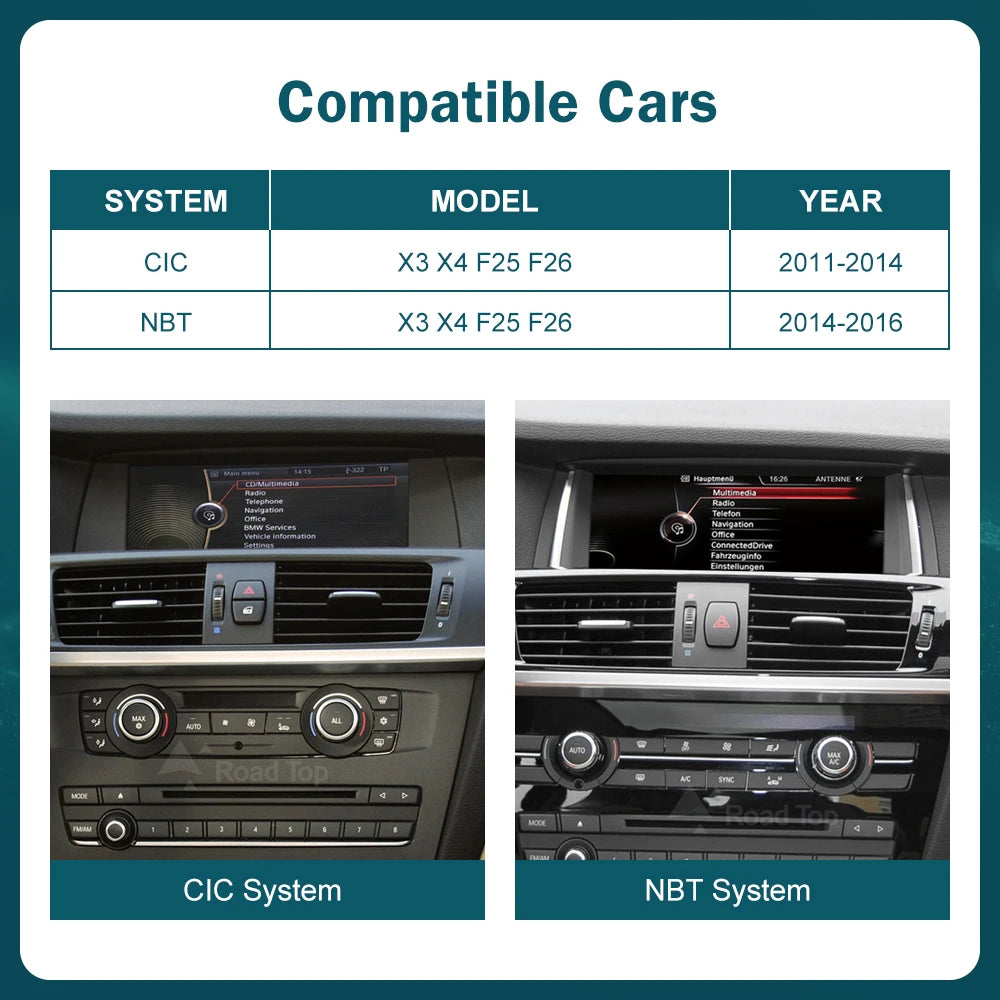 12.3" Wireless CarPlay Android Auto for BMW X3 F25 X4 F26 2011-2016 - image 2
