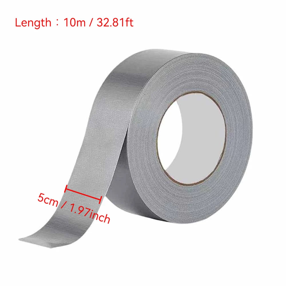 10m Heavy-Duty Silver Cloth Duct Tape – Waterproof