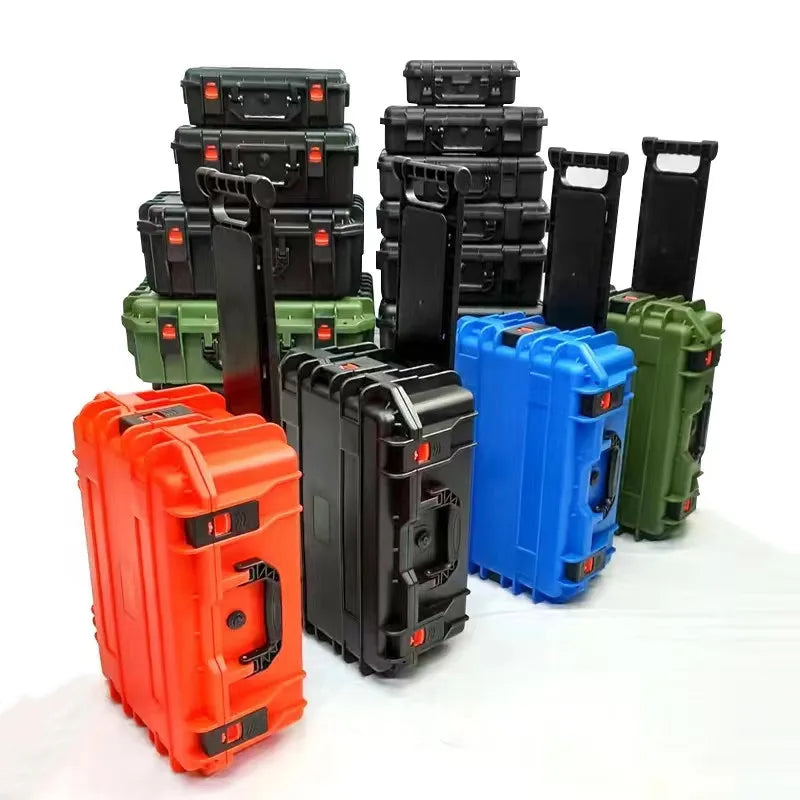Large Tool Box ABS Waterproof Hard Carry Case Tool Box Pelican Hard Case Safety Instrument Tool Box on Wheels Tool Box Trolley