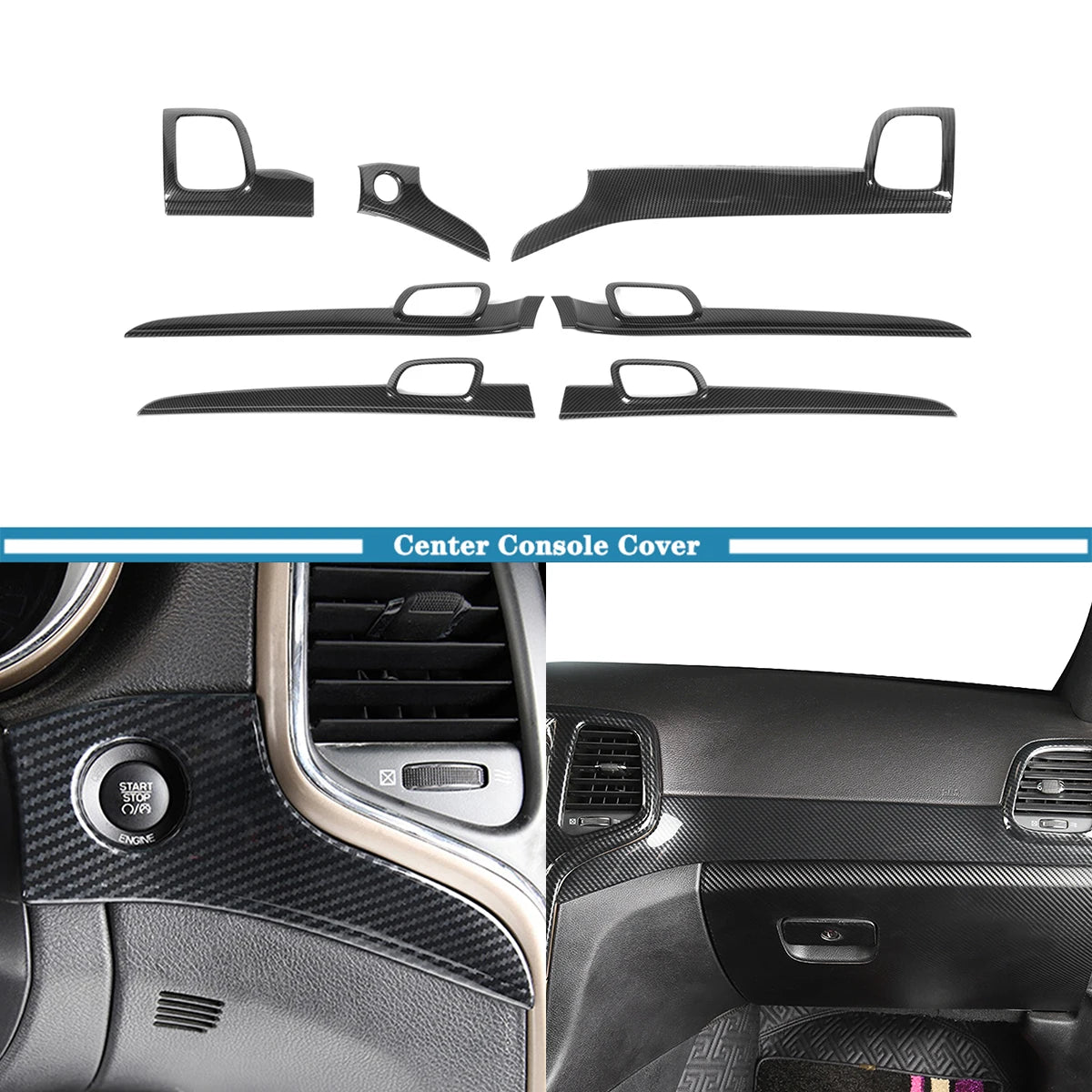 Car Center Console Panel Interior Handle Decoration Cover Trim for Jeep Grand Cherokee 2011-2016 2017 2018 2019 2020 Accessories