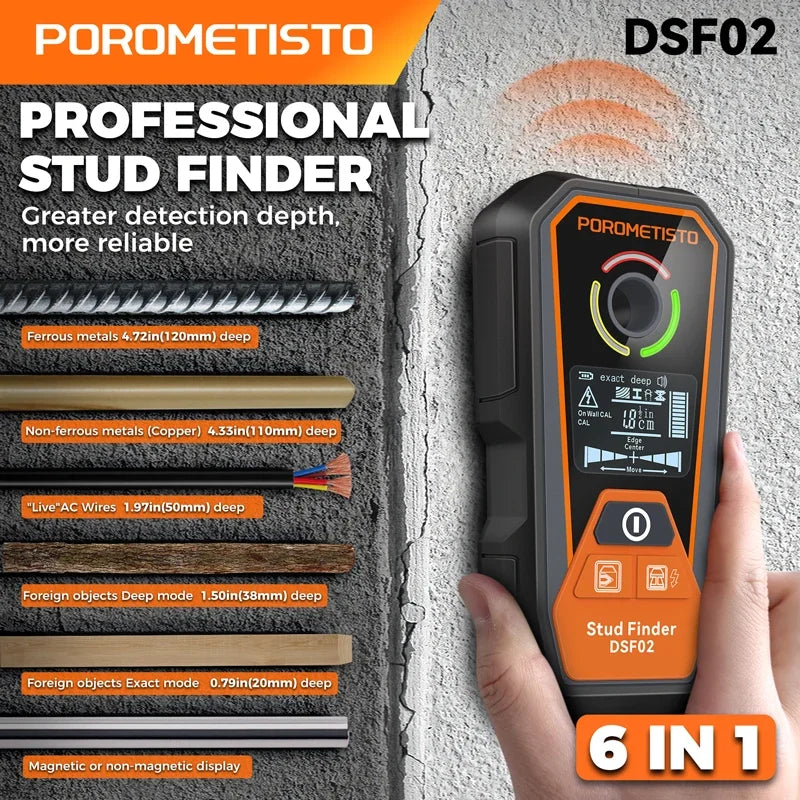 New Stud Finder Wall Scanner Detector Multifunction Wood Studs Metal Detection for AC Cable Wires Depth Tracker Measuring Tools