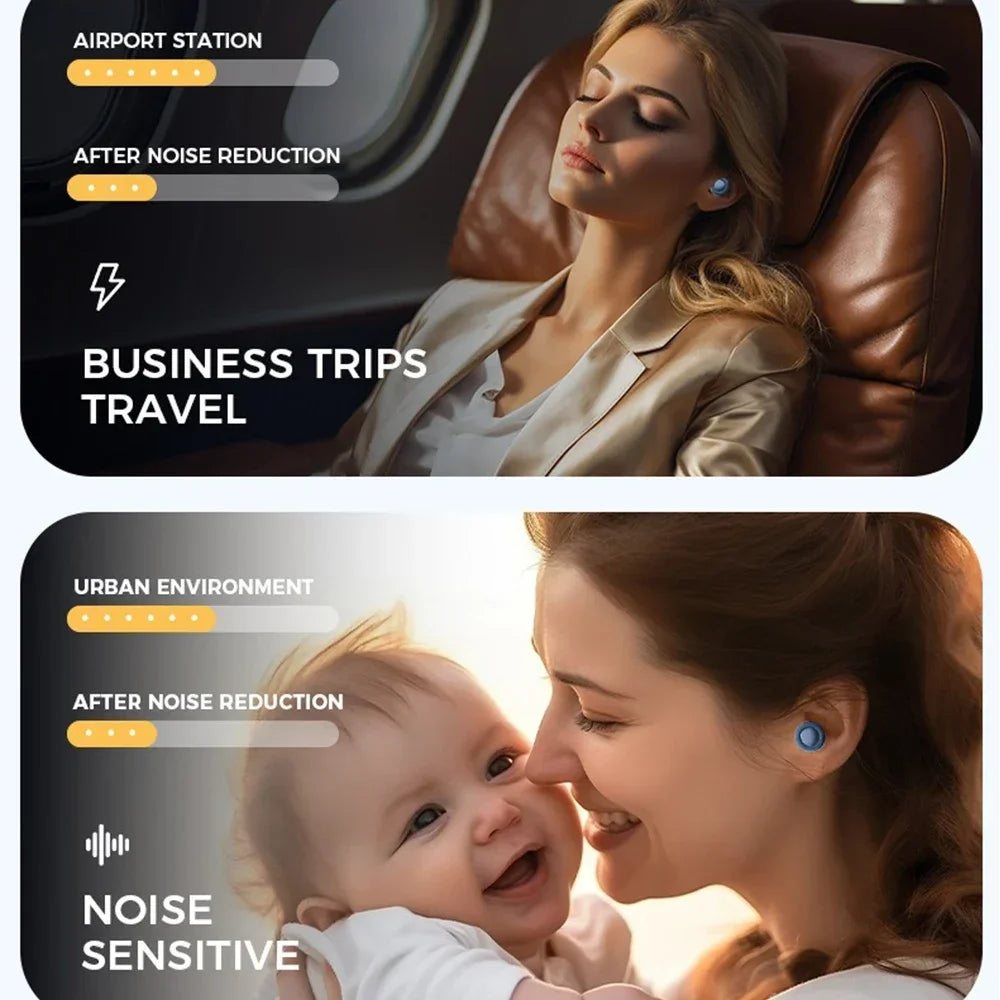Reusable Super Soft Earplugs – Hearing Protection for Travel & Work