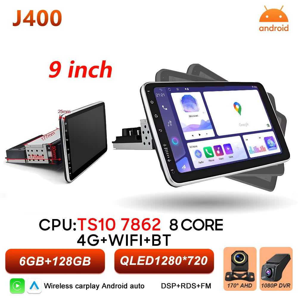 Universal 9 Inch Android Car Stereo Wireless CarPlay Android Auto GPS - image 12