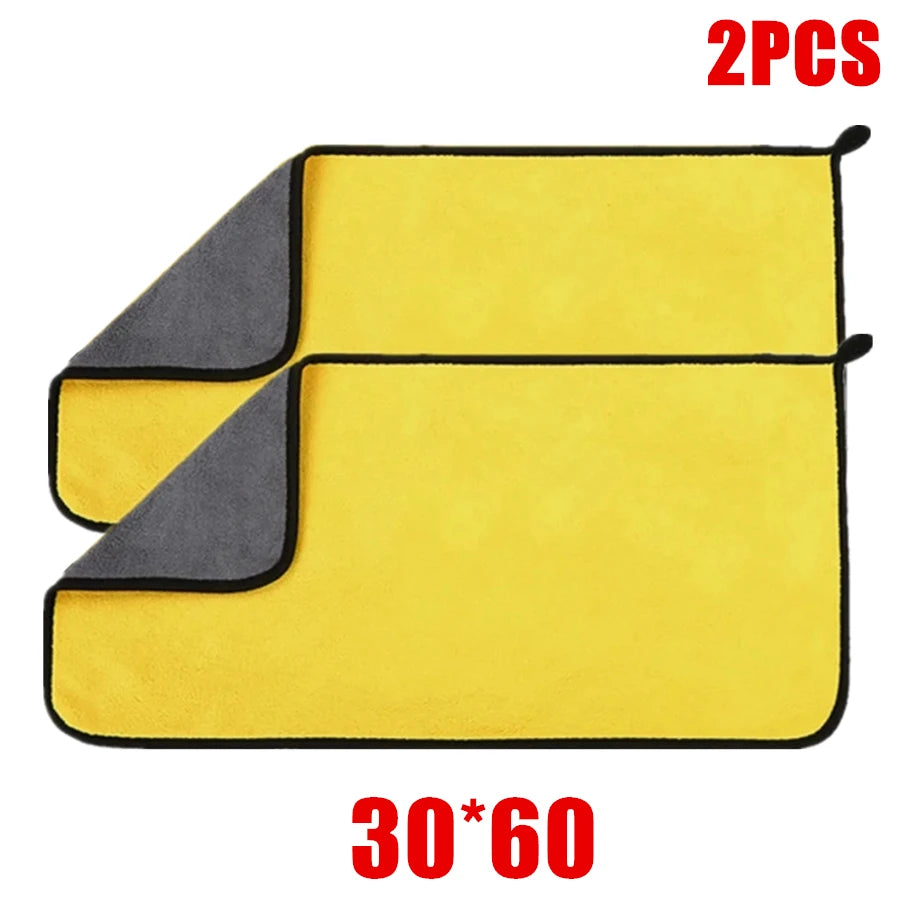 Double Layer Microfiber Car Wash and Drying Towels, 1, 2 or 6 pcs