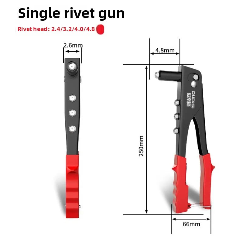 Professional Heavy Duty Rivet Gun Hand Riveter Tool Kit with 100Pcs Rivets for Furniture Trailer Boat - Pop Rivet Gun Set