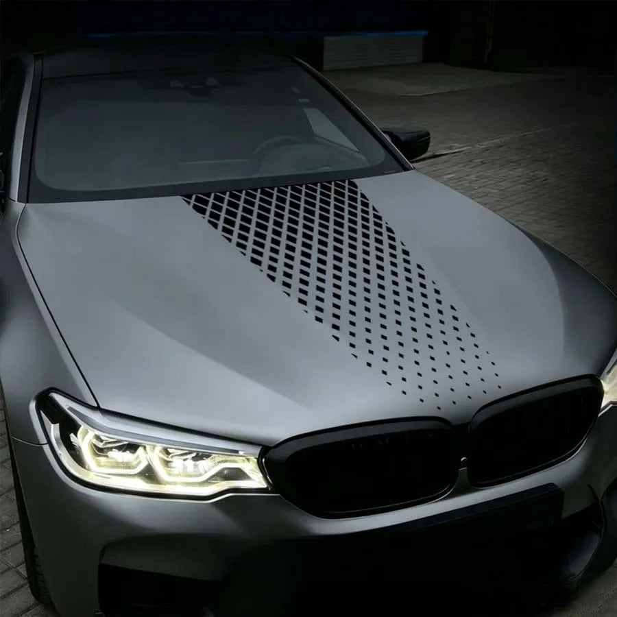 Diamond Grid Car Hood Sticker, Waterproof PVC Film for SUVs and Trucks - view 9