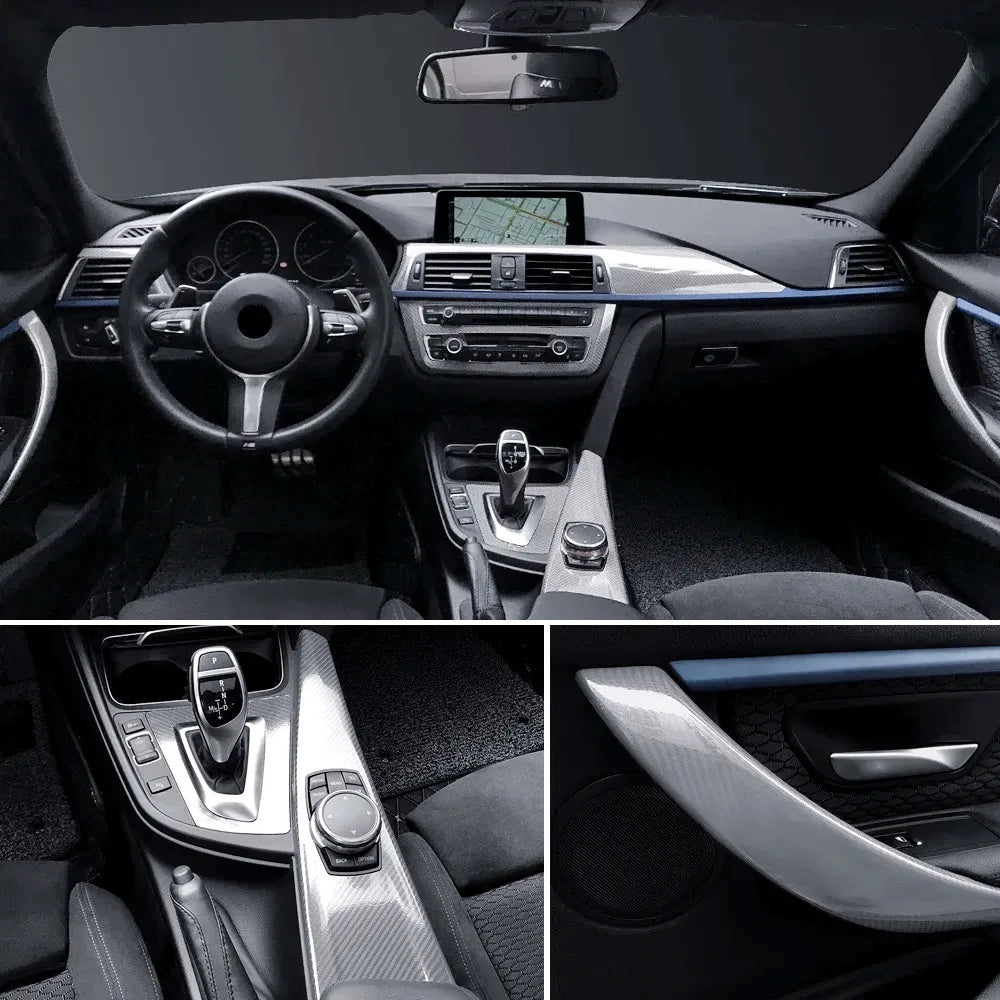 Silver 6D Carbon Fiber Vinyl Wrap Film - Self-Adhesive Car Styling - image 3