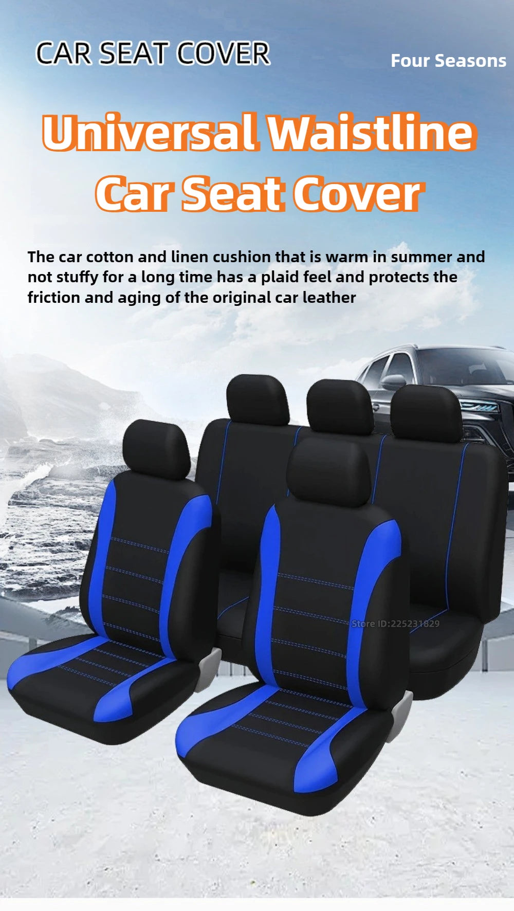Universal Car Seat Covers Full Set, 2 or 5 Seats