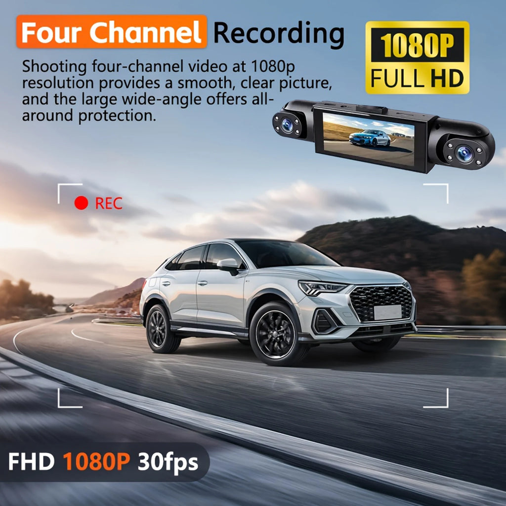 4-Channel 360° Dash Cam with 1080p Night Vision & Parking Monitor - image 4