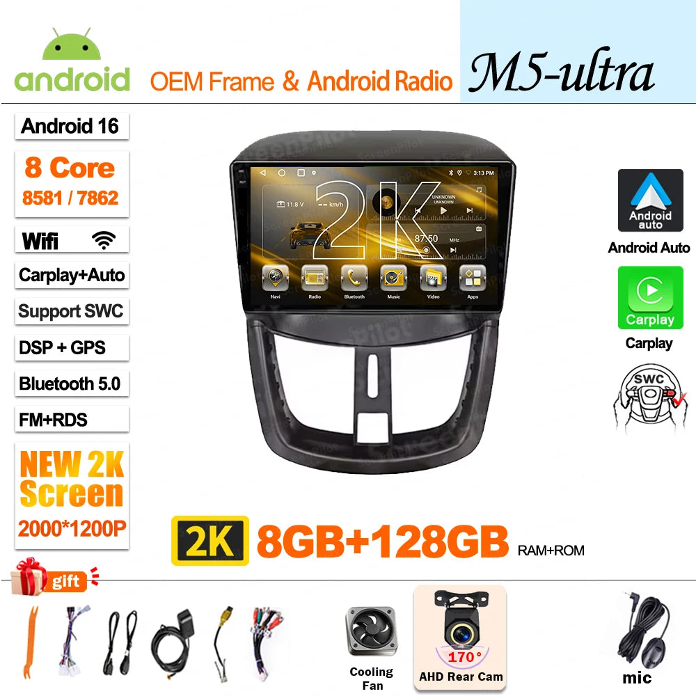 Peugeot 207 2006-2015 Android Car Radio 9" Touchscreen GPS - image 9