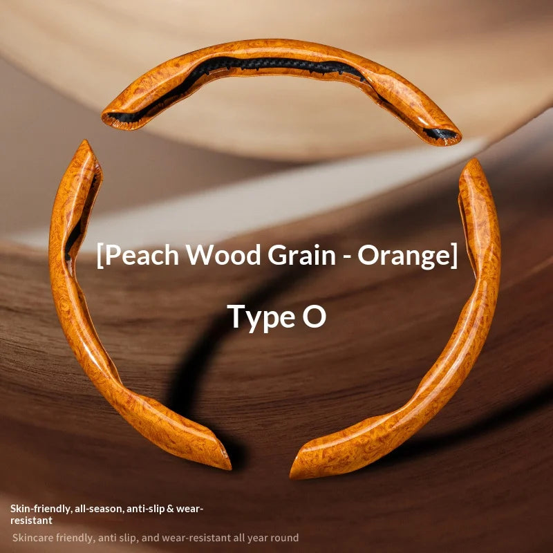 3-Piece Wood Grain Car Steering Wheel Cover, Minimalist Style - view 13