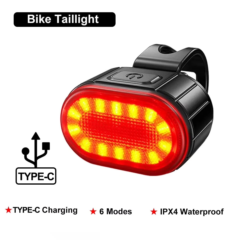 Rechargeable LED Bike Front & Rear Light for Night Cycling