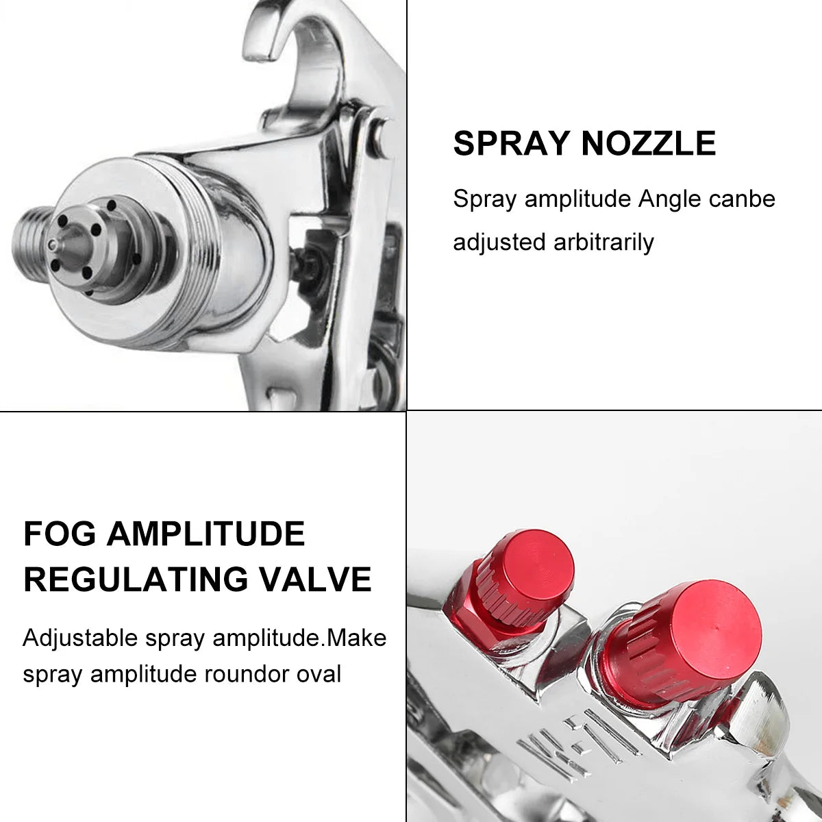 W-71 Pneumatic Paint Spray Gun 1.0/1.3/1.5/1.8mm, 400/600ml Paint Spray Gun Tool Paint Auto Aerograph Tool, Gravity/Siphon