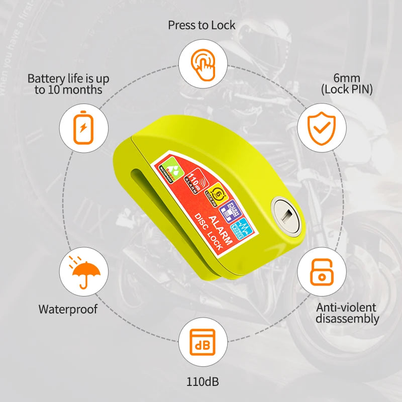 Aluminum Disc Lock Alarm for Motorcycles & Bicycles - image 2