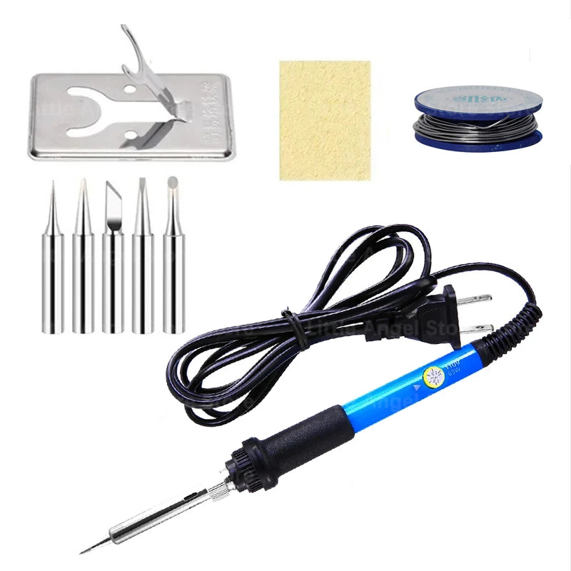 60W Adjustable Temperature Electric Soldering Iron Set, 110V/220V