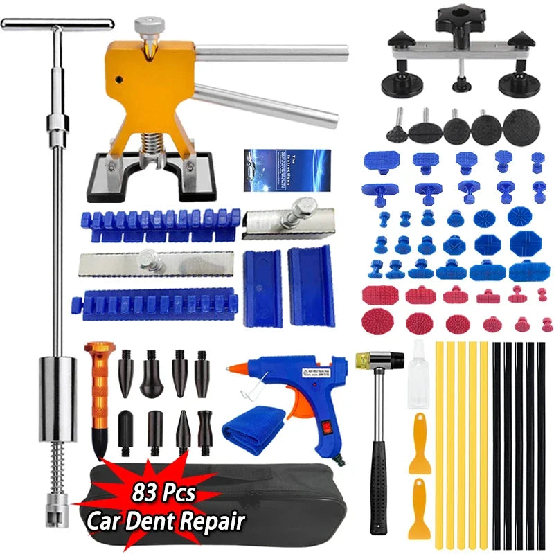Car Dent Repair Kit Auto Body Sheet Metal Paintless Dent Remover Professional Workshop Removal Hail Pit Complete Hand Tools Set
