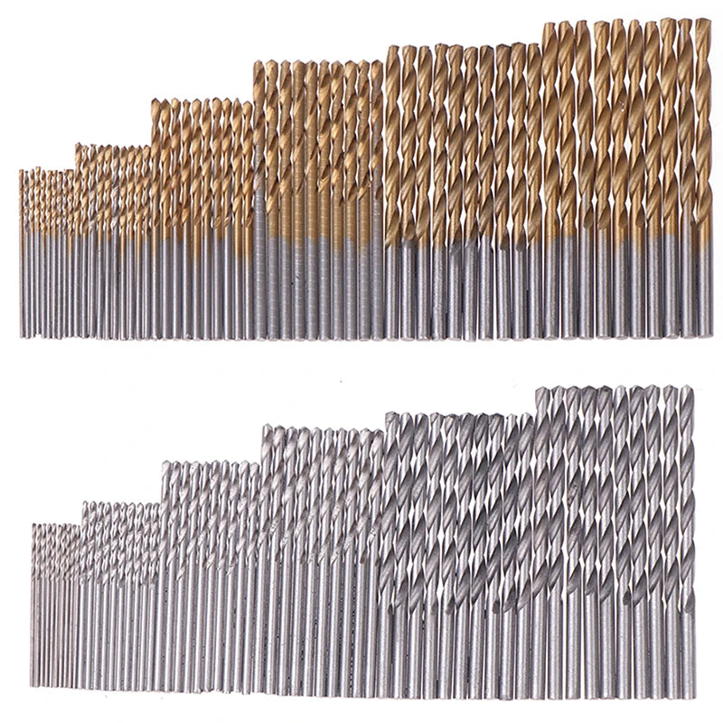 Twist Drill Bit Set 60/120 Pcs, 1-3.5mm High Carbon Steel for Metal & Wood