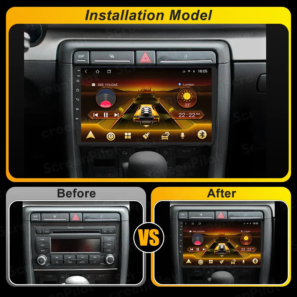 Android 16 9'' Car Radio for Audi A4/S4/RS4 2002-2009 CarPlay - image 6