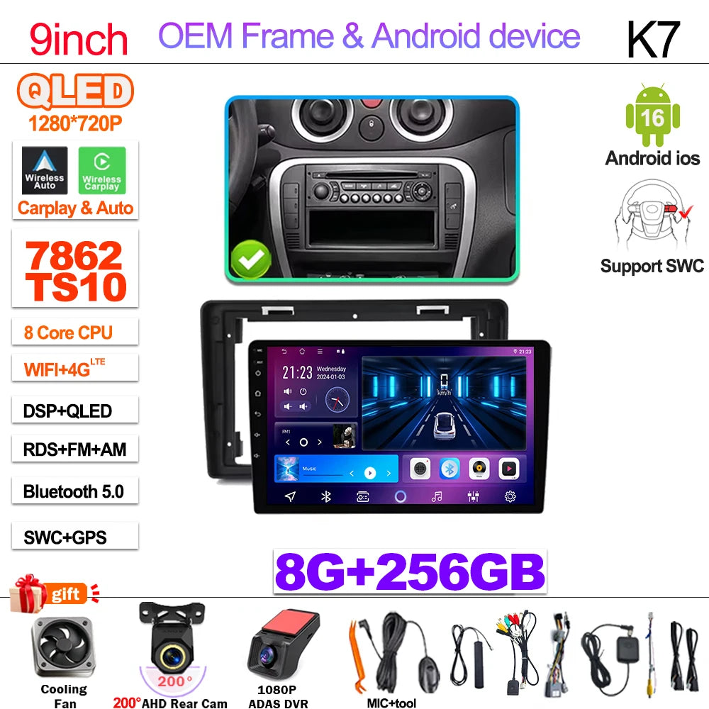 Android Car Stereo for Citroen C2 C3 2001-2010 GPS Navigation CarPlay - image 9