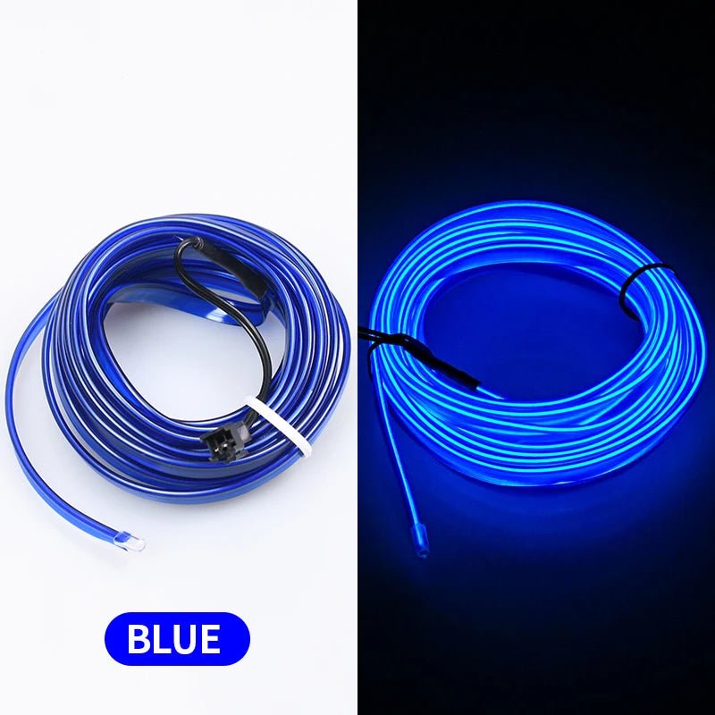 5m USB Car Interior LED Ambient Light Strip, 5V Flexible EL Wire