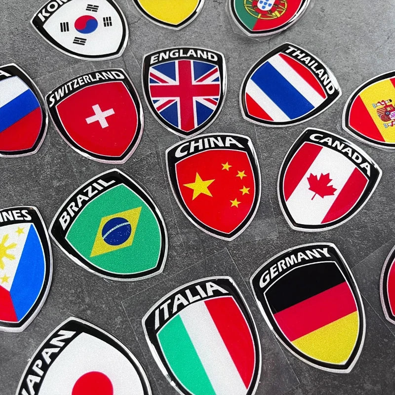 3D Reflective Epoxy National Flag Decals for Motorcycles and Helmets - view 8