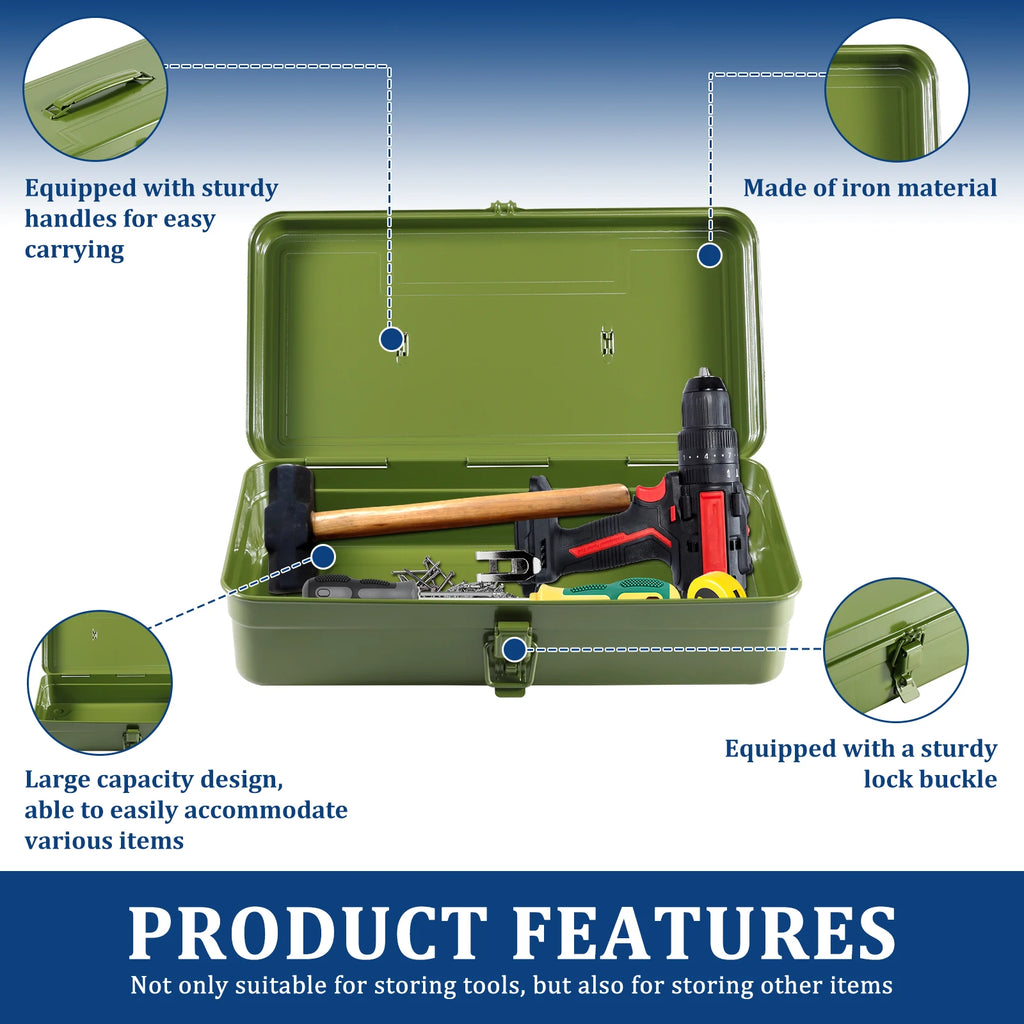 Iron Carrying Case Tool box Hardware Tool Box Organizer Multifunctional Metal Tool Box Electrician Carpenter Workshop Suitcase