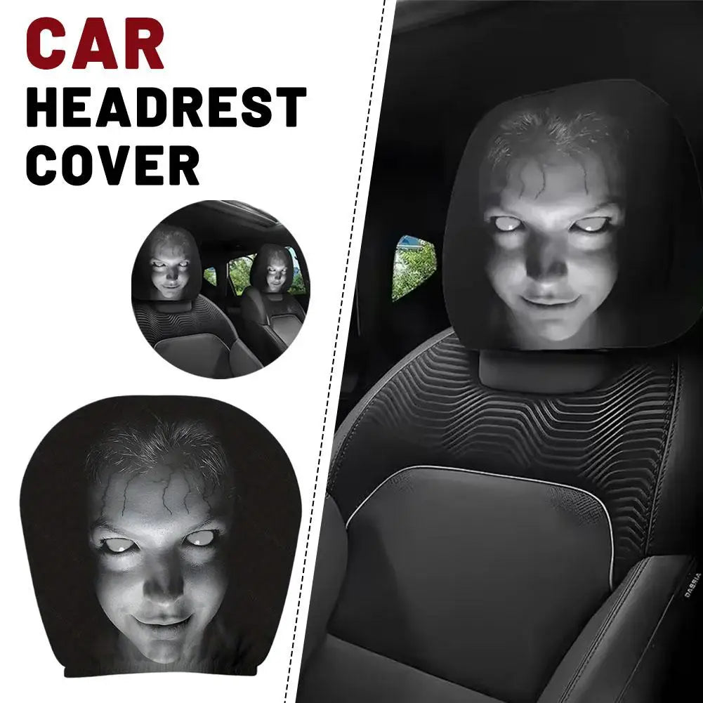 Skull Embroidered Car Headrest Covers (2 Pack) Universal Fit