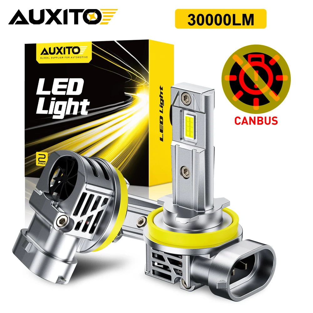 H11 H8 LED Headlight Bulbs – 30000 Lumens, 6500K Cool White, IP68