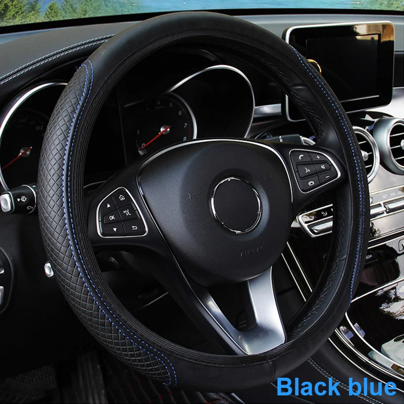 Full-Wrapped Car Steering Wheel Cover Anti-Slip Wear-Resistant Universal 37-39cm