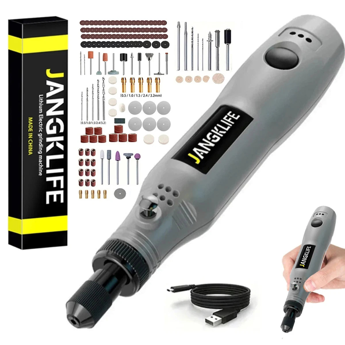 USB Cordless Rotary Tool Kit - Jewelry, Wood, Metal & Glass Engraving