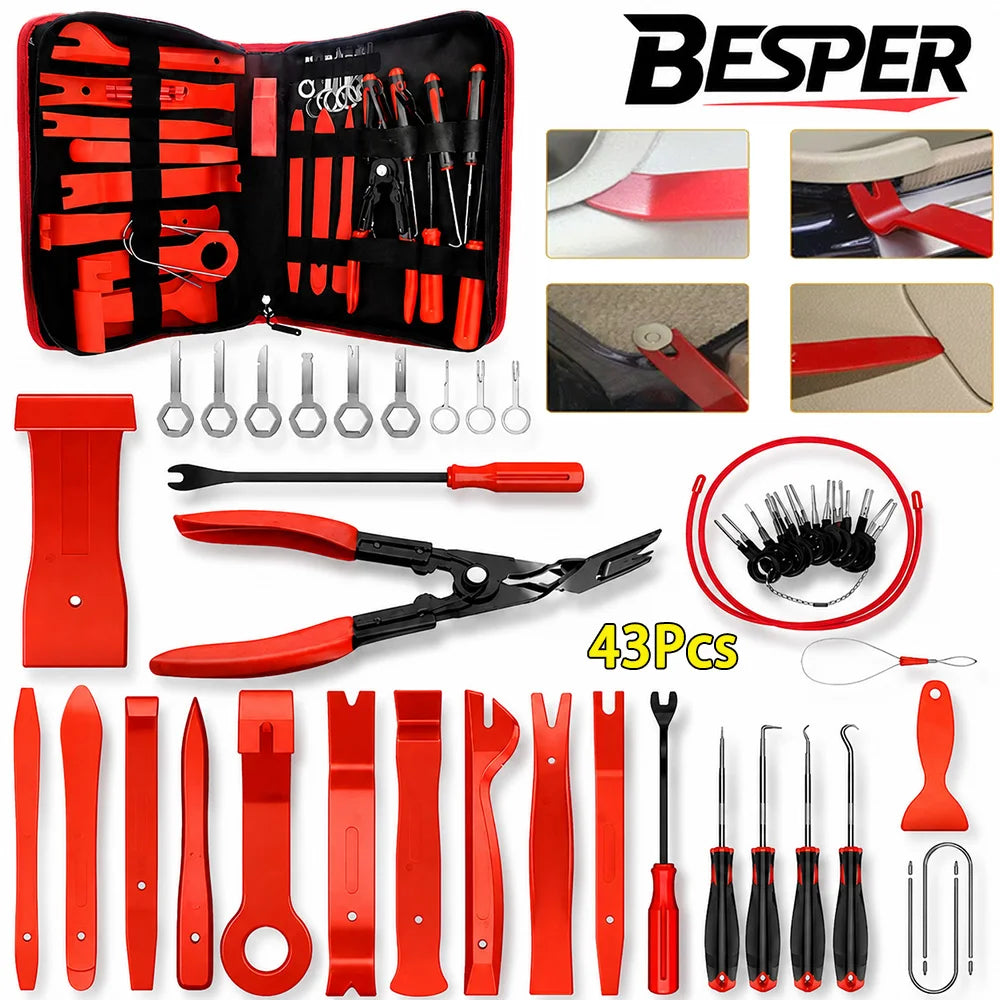 Car Trim Removal Tool Kit - Auto Interior Pry Tool Set & Clip Pliers - image 10