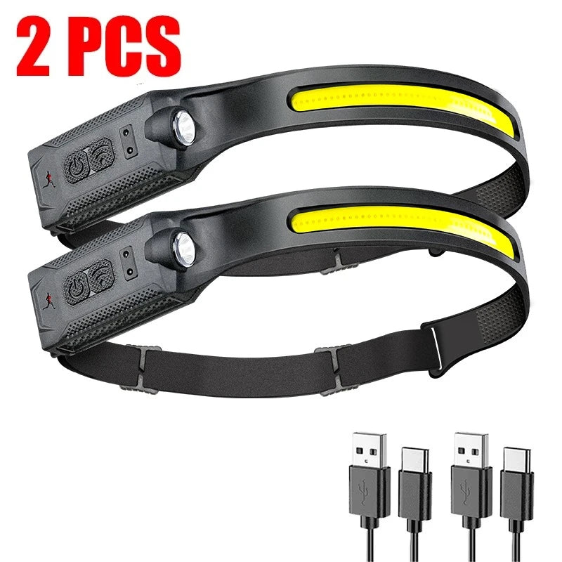 USB Rechargeable 3-Mode LED Headlamp for Outdoor Camping & Emergency