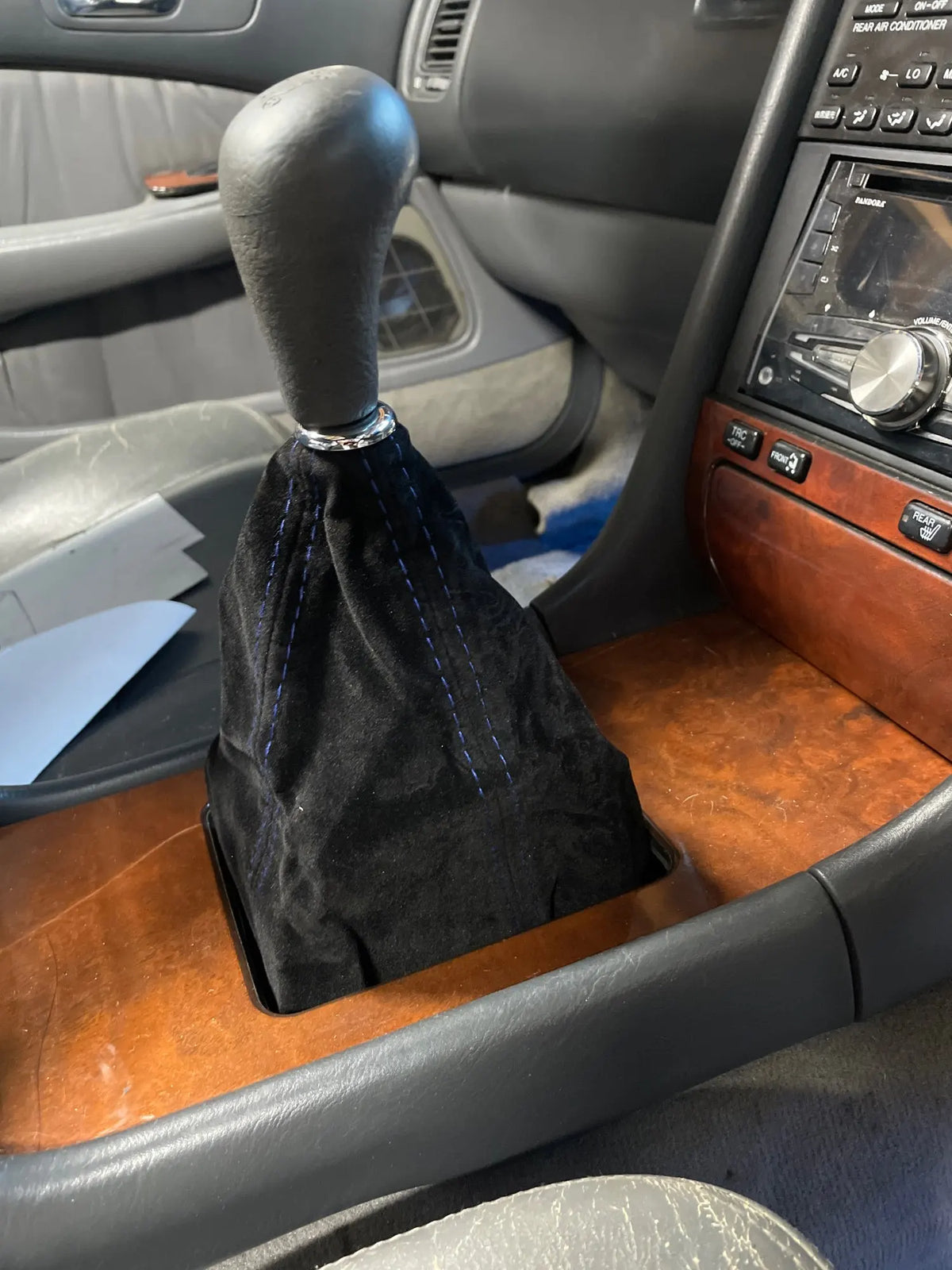 Universal Manual Shift Boot Cover, Suede or PU with Colored Stitch