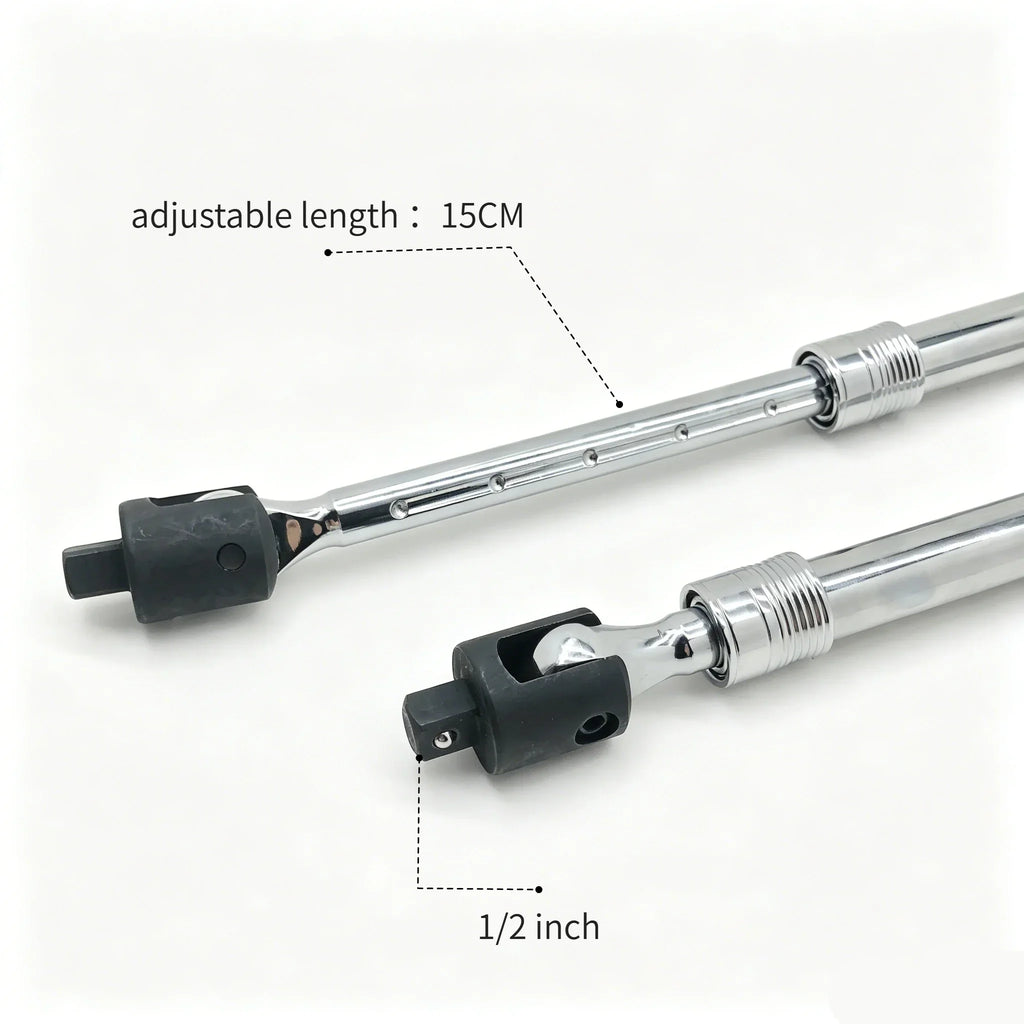 1/2-Inch Drive Heavy Duty Breaker Bar 450-600mm Telescopic Torque Wrench for Car Repair