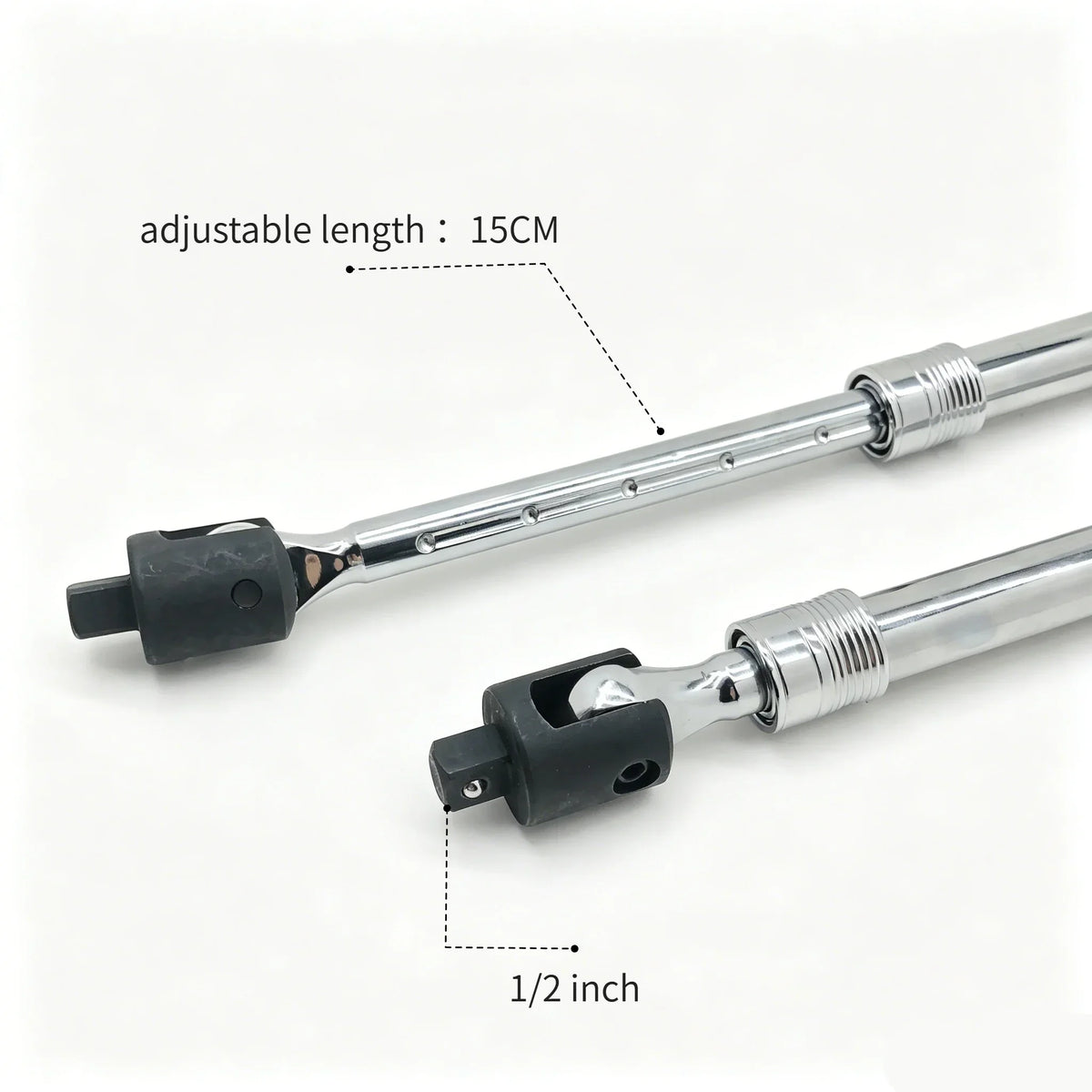 1/2-Inch Drive Heavy Duty Breaker Bar 450-600mm Telescopic Torque Wrench for Car Repair