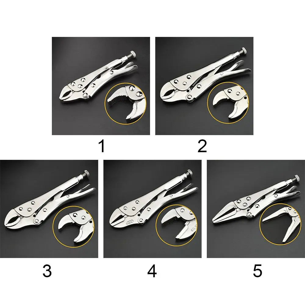 Locking Pliers Set CRV Lock Pliers Curved Jaw Pliers Straight Long Nose C Clamp Locking Clamp Multi-function Welding Tools