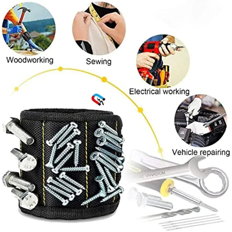 Magnetic Wristband for Holding Screws,Nails Drilling Bits,Wrist Tool Holder Belts with Strong Magnets,Cool Gadgets for Men, wome