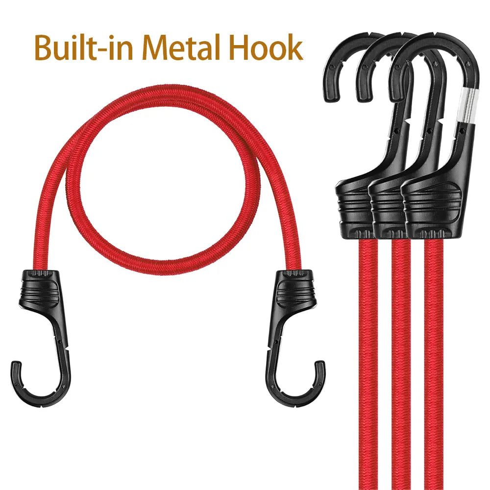 39-Inch Red Bungee Cords with Hooks – Outdoor & Camping