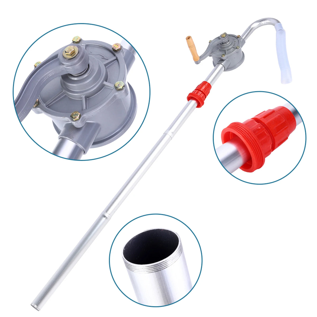 Aluminum Alloy Rotary Hand-Operated Drum Pump for Diesel and Oil Dispensing