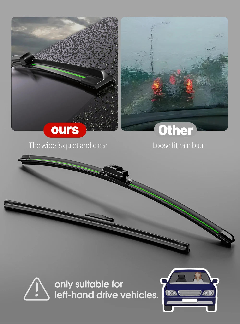 Front Windshield Wiper Blades for Dodge Ram 1500 2500 3500 2002-2018 - image 8