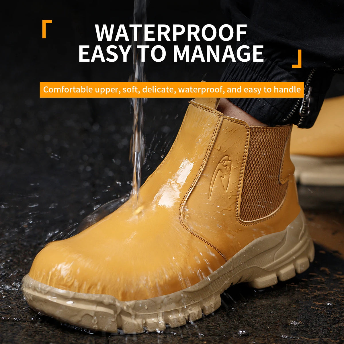 Waterproof Steel Toe Safety Work Boots, Anti-Impact and Anti-Puncture