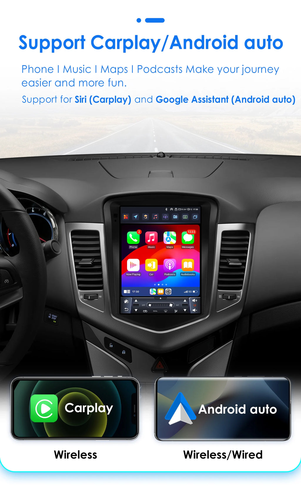 9.7" Android Car Radio for Chevrolet Cruze 2008-2012 GPS CarPlay - image 3