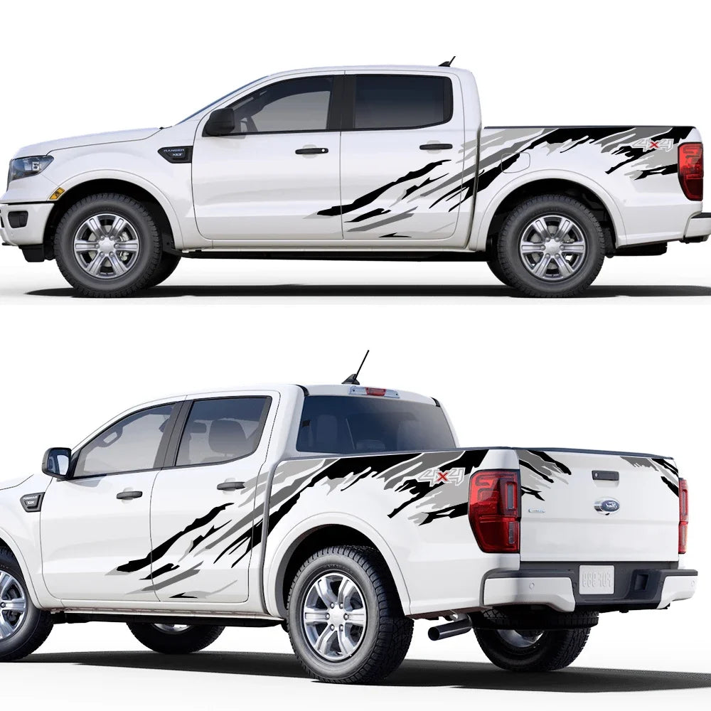 Pickup Truck Tuning Decal Set, 3 Pieces, Universal Fit
