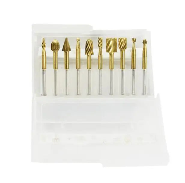 6/10-Piece HSS Router Bit & Rotary Burr Set for Wood, Stone & Metal Carving