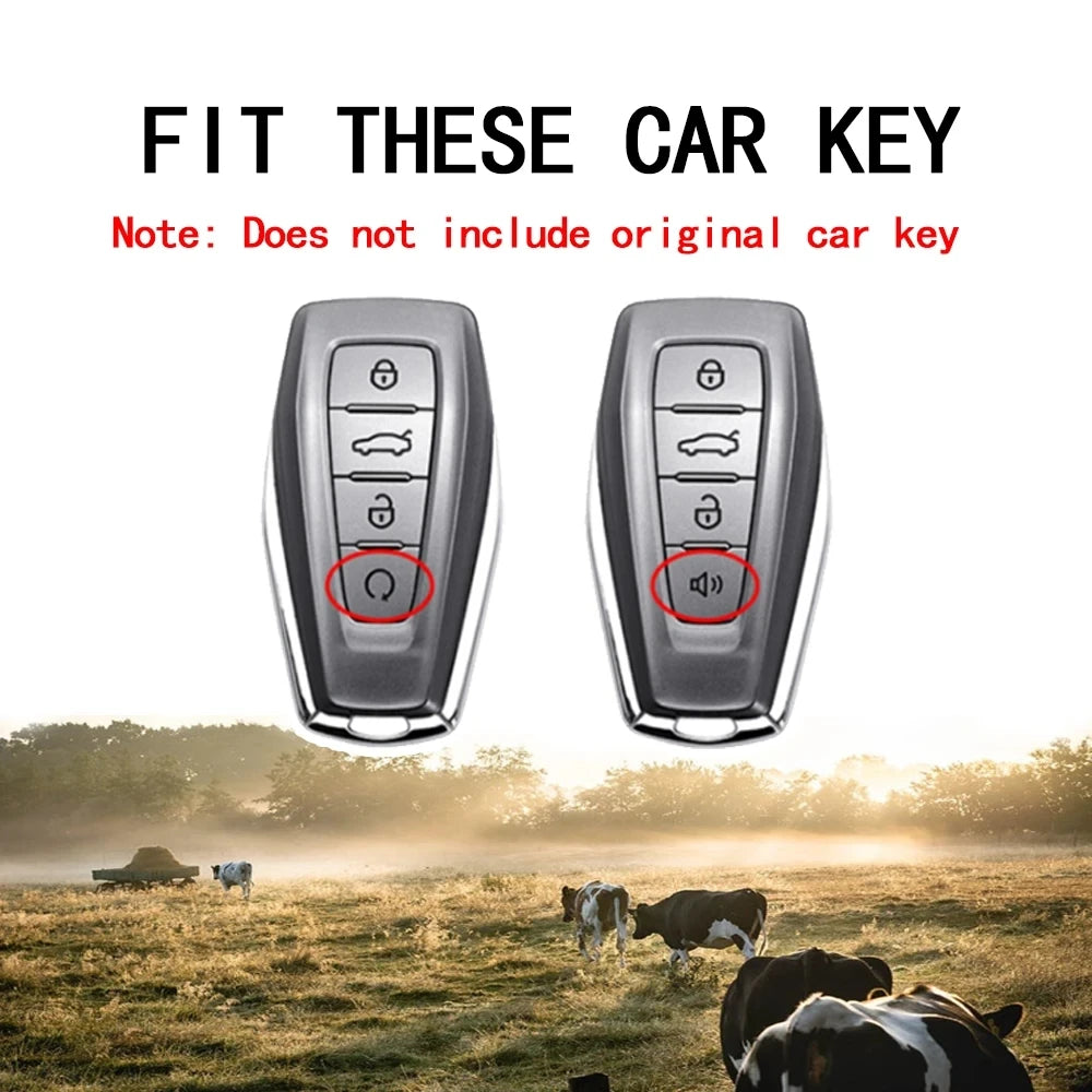 Car Key Fob Cover Case Shell Holder Set For Geely Coolray X6 Emgrand Global Hawk GX7 Remote Accessories Car-Styling Keychain