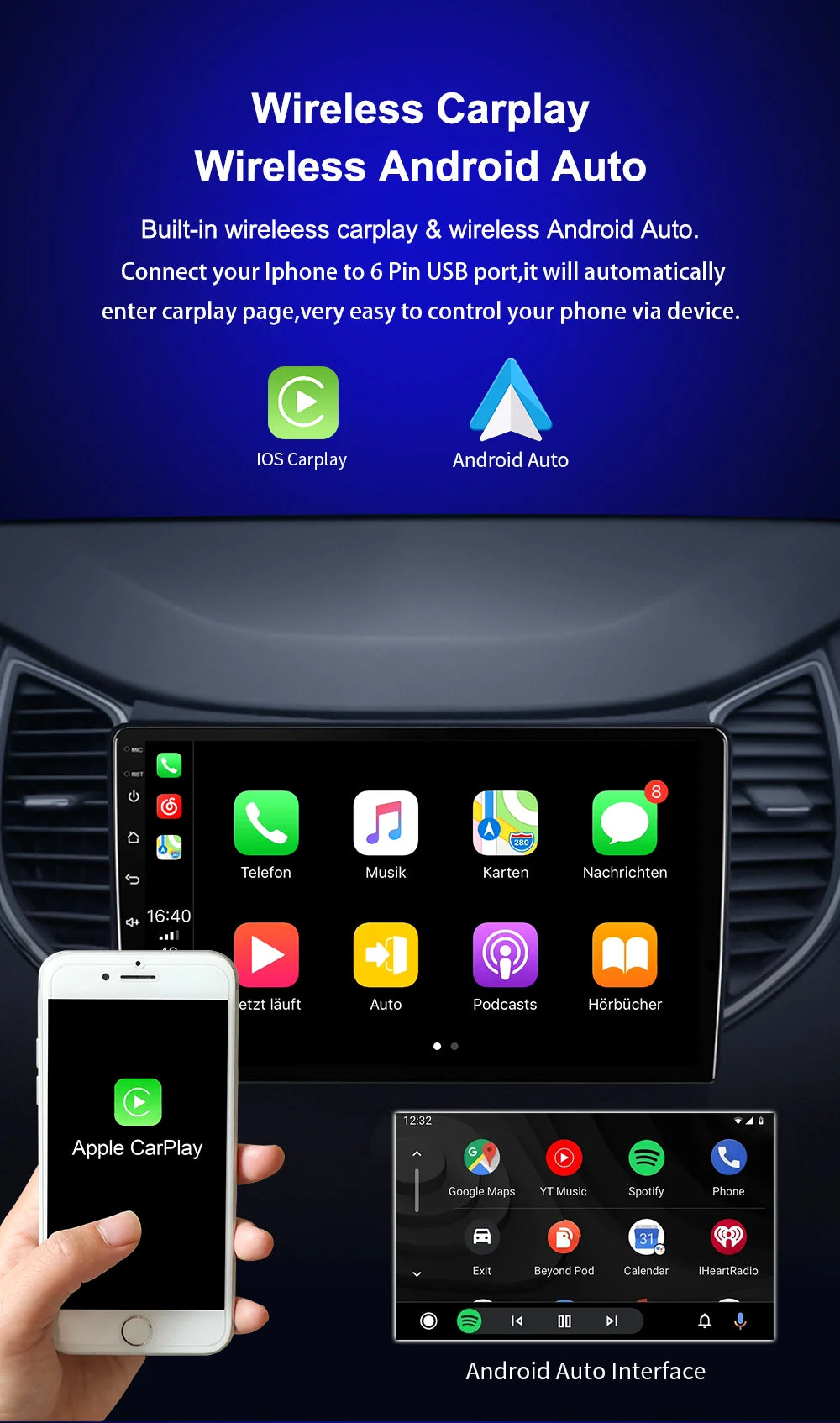 9" Android Car Stereo for Chevy GMC with CarPlay & Android Auto - image 14