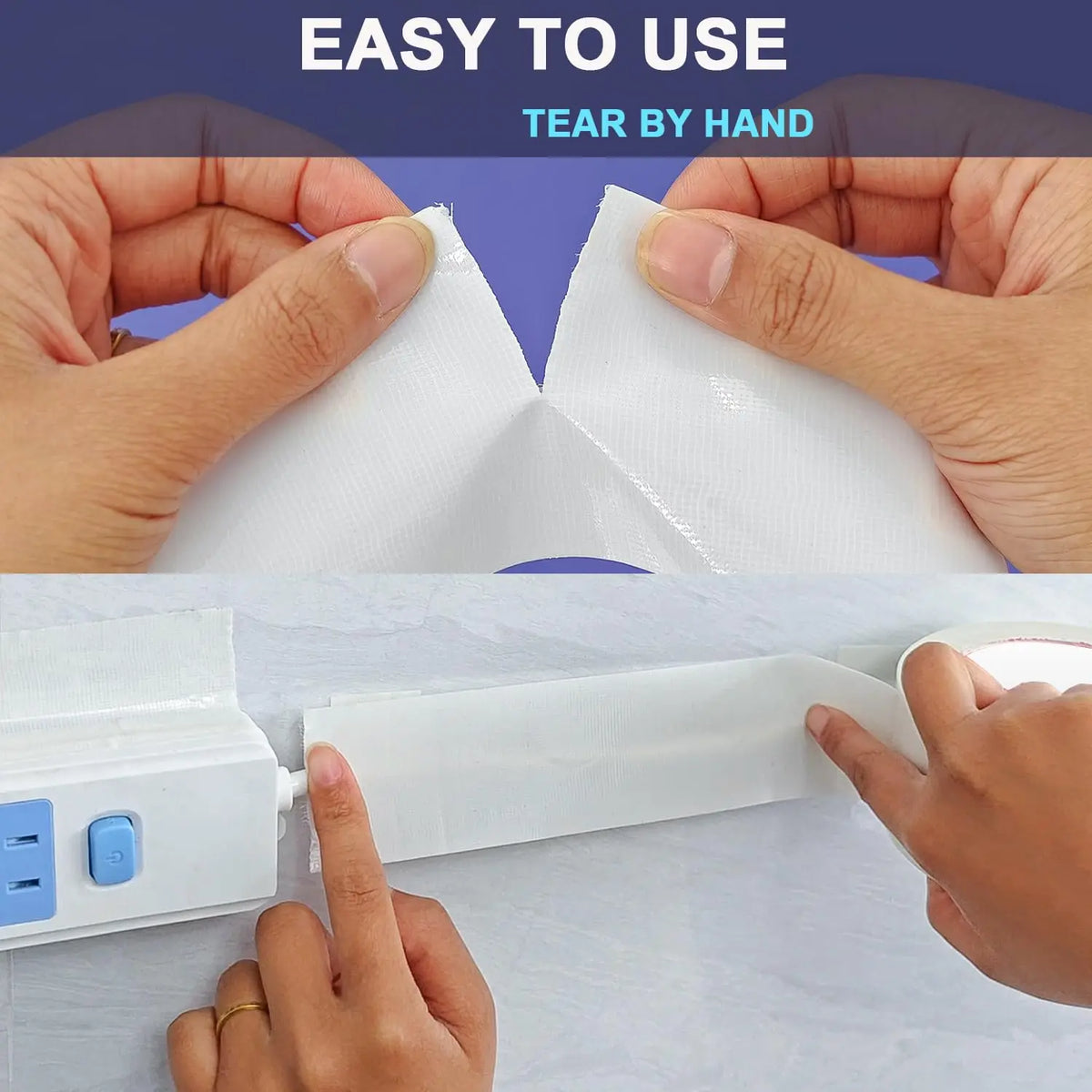 Heavy Duty Waterproof Duct Tape No Residue Strong Adhesive Tearable for Home Repair